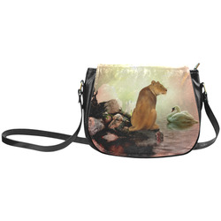 Awesome lioness in a fantasy world Classic Saddle Bag/Large (Model 1648)