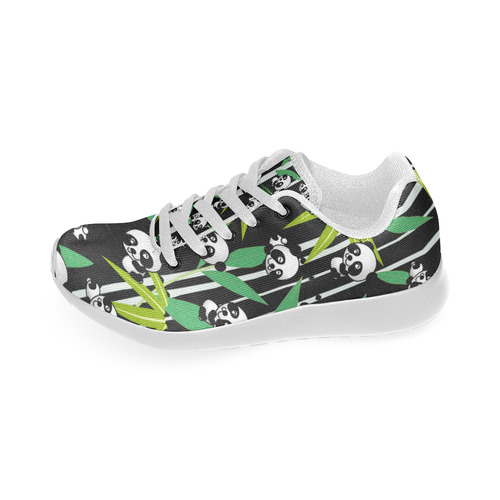 Satisfied and Happy Panda Babies on Bamboo Women’s Running Shoes (Model 020)