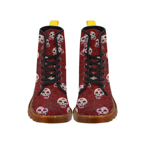 Rose Sugar Skull Martin Boots For Women Model 1203H
