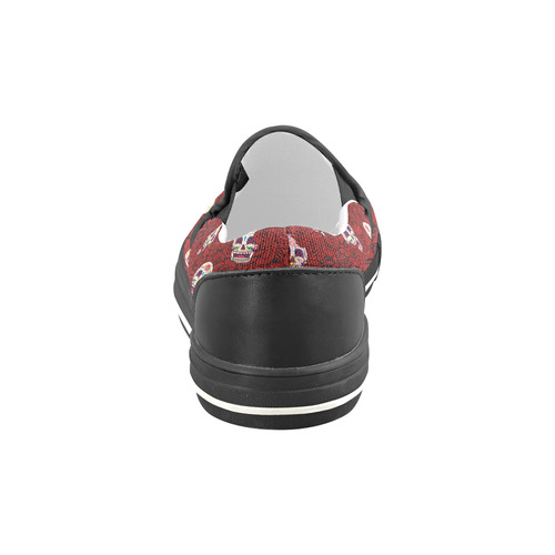 Rose Sugar Skull Slip-on Canvas Shoes for Kid (Model 019)