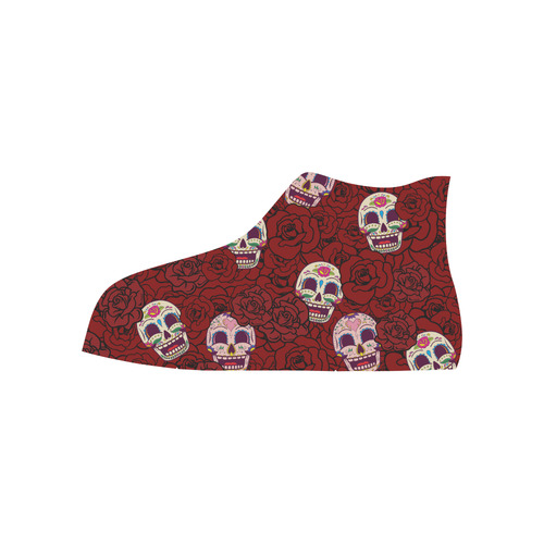 Rose Sugar Skull High Top Canvas Shoes for Kid (Model 017)