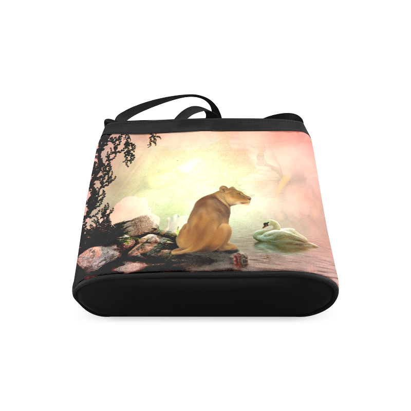 Awesome lioness in a fantasy world Crossbody Bags (Model 1613)