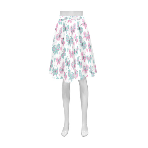 Cute Pastel Butterflies Athena Women's Short Skirt (Model D15)