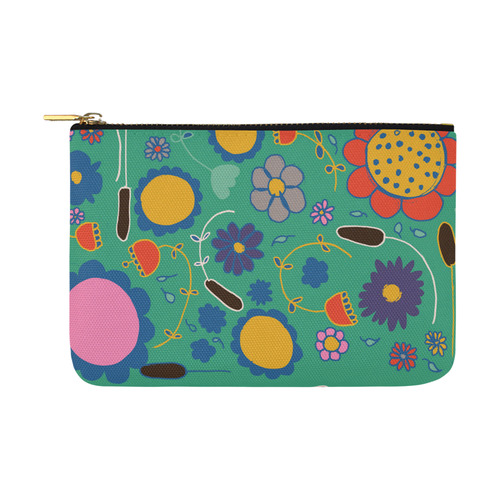 spring flower green Carry-All Pouch 12.5''x8.5''