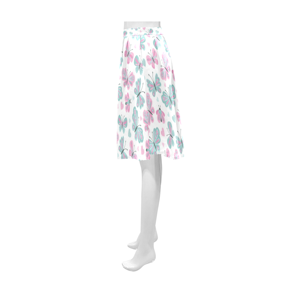 Cute Pastel Butterflies Athena Women's Short Skirt (Model D15)