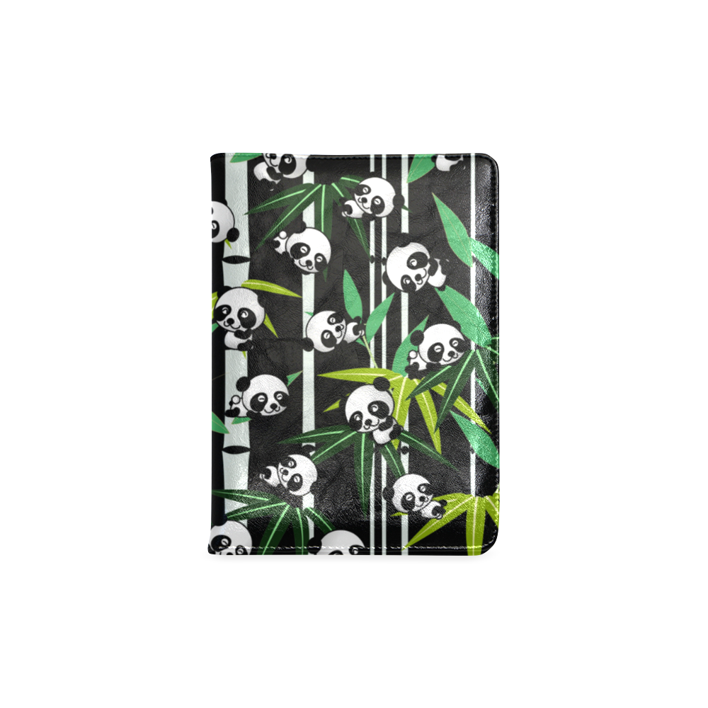 Satisfied and Happy Panda Babies on Bamboo Custom NoteBook A5