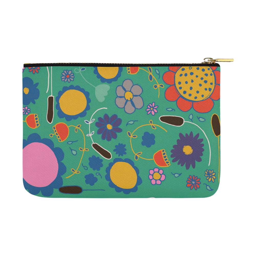 spring flower green Carry-All Pouch 12.5''x8.5''