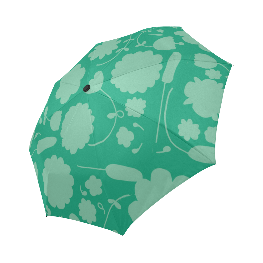 spring flower green Auto-Foldable Umbrella (Model U04)