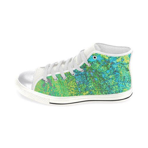 blue and green canvas high tops Women's Classic High Top Canvas Shoes (Model 017)
