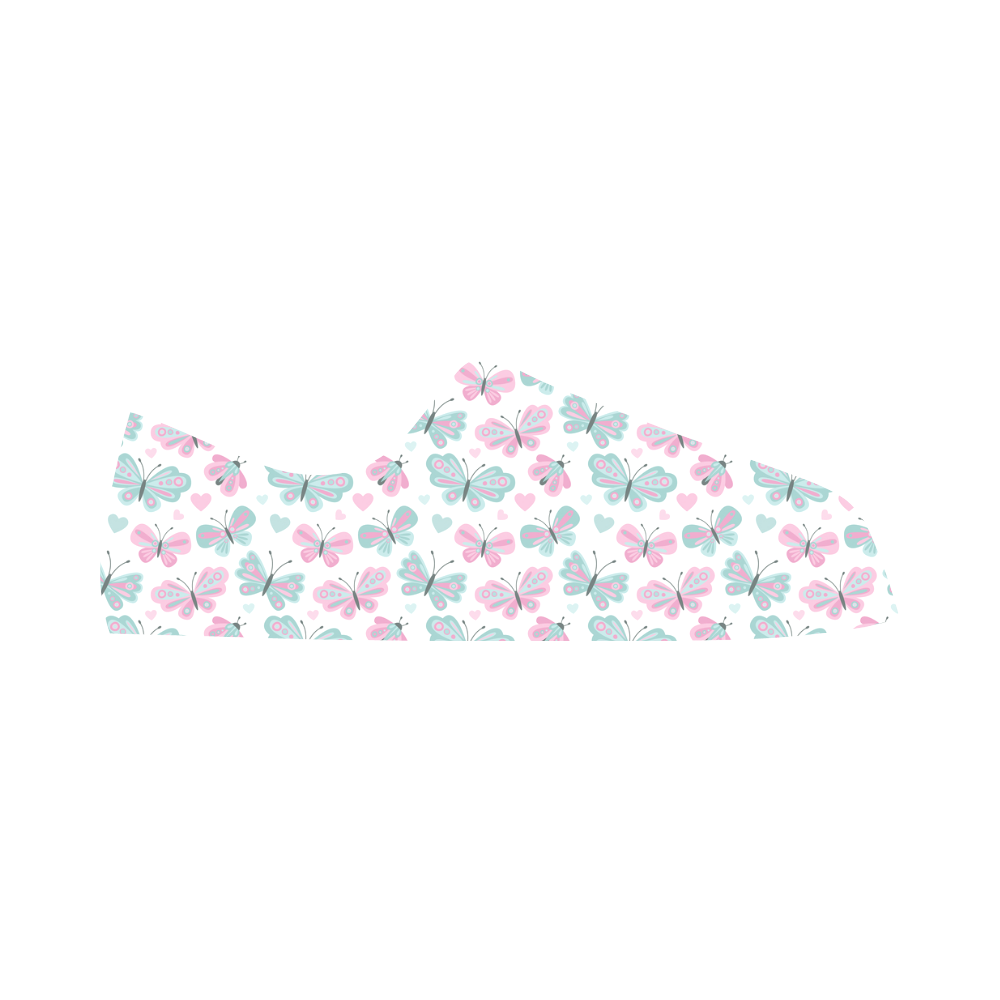 Cute Pastel Butterflies Aquila Microfiber Leather Women's Shoes/Large Size (Model 031)