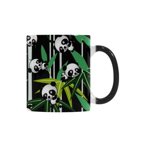 Satisfied and Happy Panda Babies on Bamboo Custom Morphing Mug