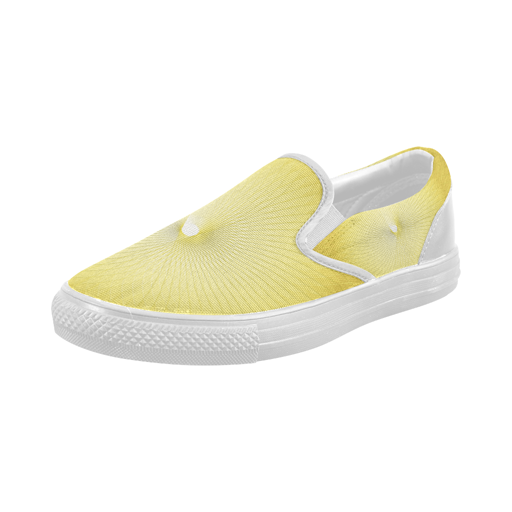 Yellow Plafond Women's Slip-on Canvas Shoes (Model 019)