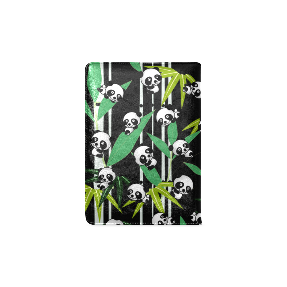 Satisfied and Happy Panda Babies on Bamboo Custom NoteBook A5