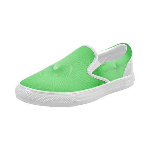 Green Plafond Women's Slip-on Canvas Shoes (Model 019)