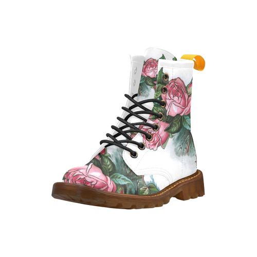 Roses Vintage Floral High Grade PU Leather Martin Boots For Women Model 402H