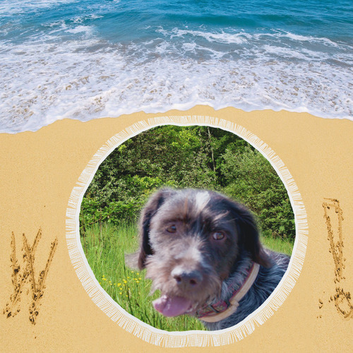 Dog Wirehaired Pointing Griffon Circular Beach Shawl 59"x 59"