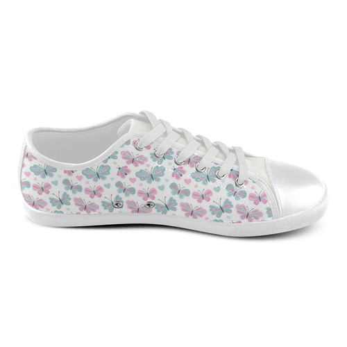 Cute Pastel Butterflies Canvas Shoes for Women/Large Size (Model 016)