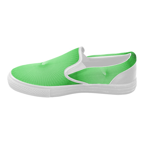 Green Plafond Women's Slip-on Canvas Shoes (Model 019)