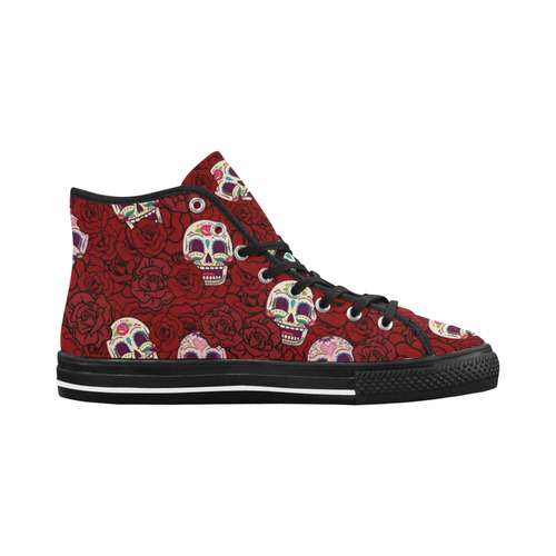 Rose Sugar Skull Vancouver H Women's Canvas Shoes (1013-1)