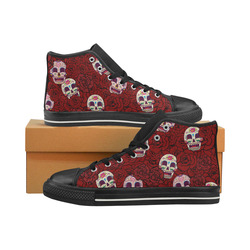 Rose Sugar Skull Men’s Classic High Top Canvas Shoes (Model 017)