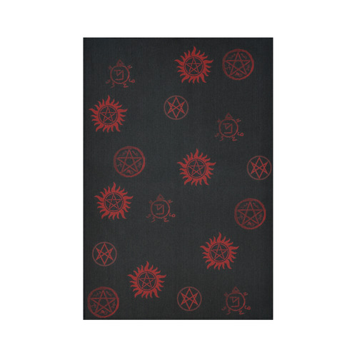 Supernatural Symbols Cotton Linen Wall Tapestry 60"x 90"