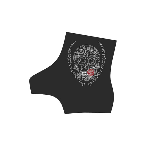 Sugar Skull Red Rose High Grade PU Leather Martin Boots For Women Model 402H