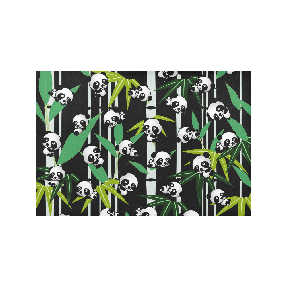 Satisfied and Happy Panda Babies on Bamboo Placemat 12’’ x 18’’ (Set of 2)