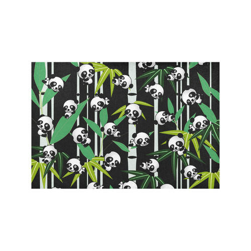 Satisfied and Happy Panda Babies on Bamboo Placemat 12’’ x 18’’ (Set of 2)
