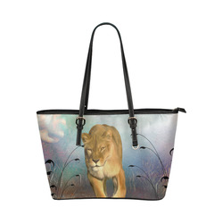 Wonderful lioness Leather Tote Bag/Small (Model 1651)