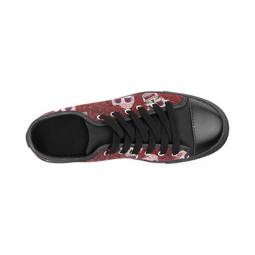 Rose Sugar Skull Men's Classic Canvas Shoes (Model 018)