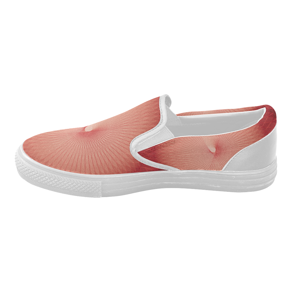 Red Plafond Women's Slip-on Canvas Shoes (Model 019)