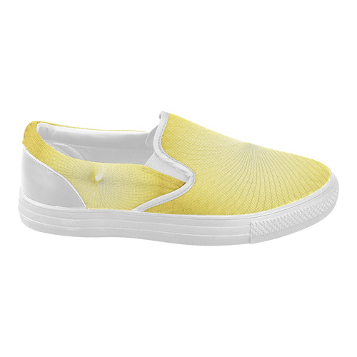Yellow Plafond Women's Slip-on Canvas Shoes (Model 019)