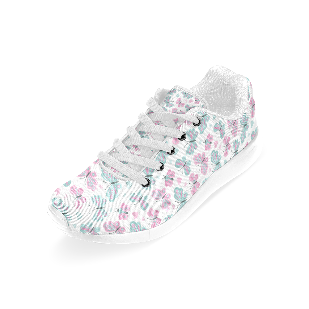 Cute Pastel Butterflies Women’s Running Shoes (Model 020)