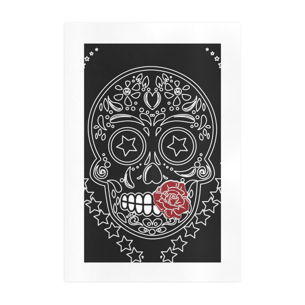 Sugar Skull Red Rose Art Print 19‘’x28‘’