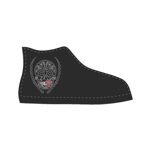 Sugar Skull Red Rose Men’s Classic High Top Canvas Shoes (Model 017)