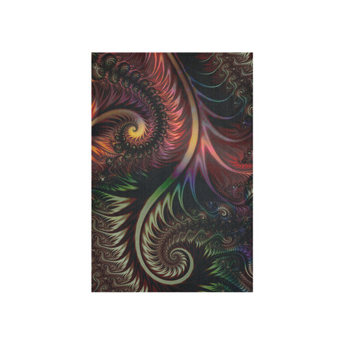 fractal pattern with dots and waves Cotton Linen Wall Tapestry 40"x 60"