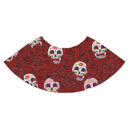 Rose Sugar Skull Athena Women's Short Skirt (Model D15)