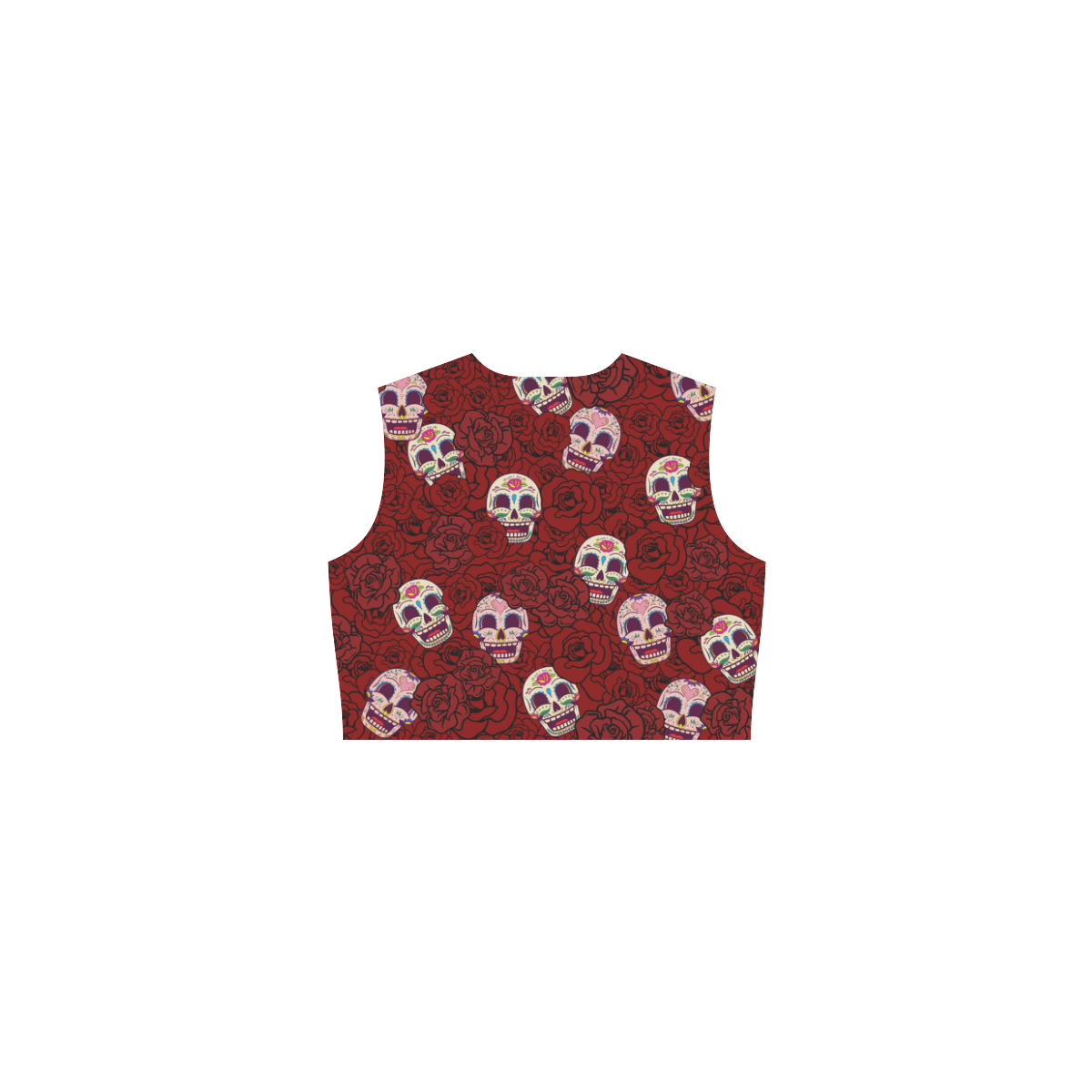 Rose Sugar Skull Eos Women's Sleeveless Dress (Model D01)
