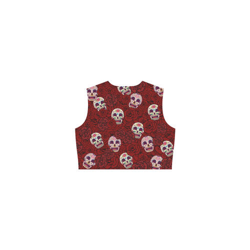 Rose Sugar Skull Eos Women's Sleeveless Dress (Model D01)