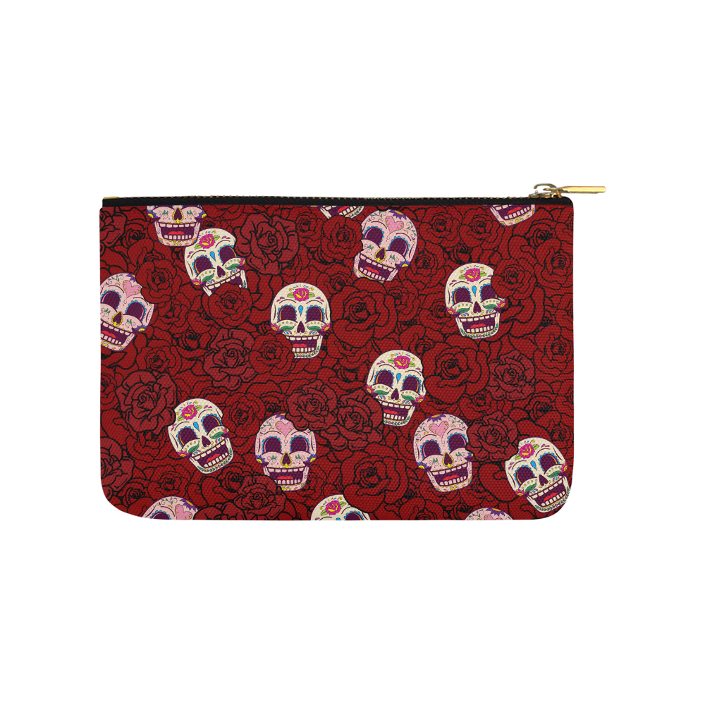 Rose Sugar Skull Carry-All Pouch 9.5''x6''
