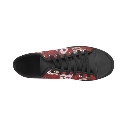 Rose Sugar Skull Aquila Microfiber Leather Women's Shoes (Model 031)