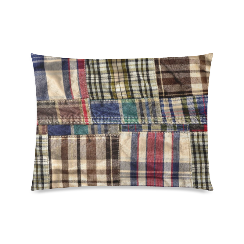 patchwork plaid / tartan Custom Zippered Pillow Case 20"x26"(Twin Sides)