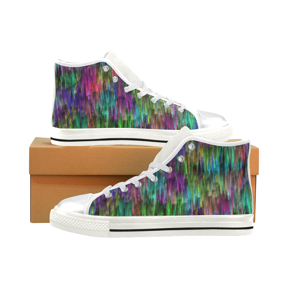 Raining Colors High Top Canvas Shoes for Kid (Model 017)