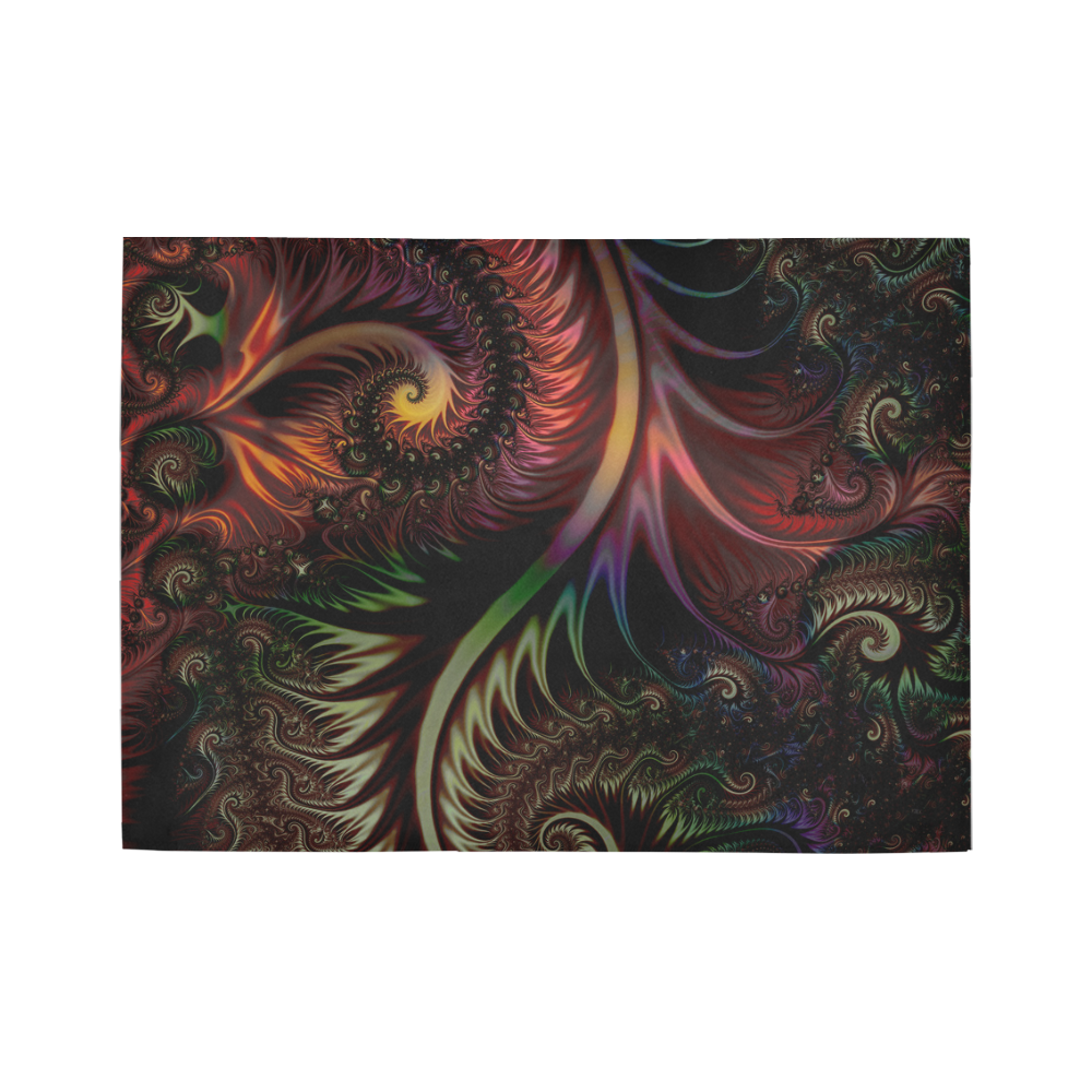 fractal pattern with dots and waves Area Rug7'x5'