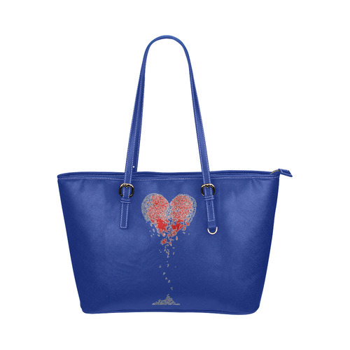 HEARTBROKEN Leather Tote Bag/Small (Model 1651)