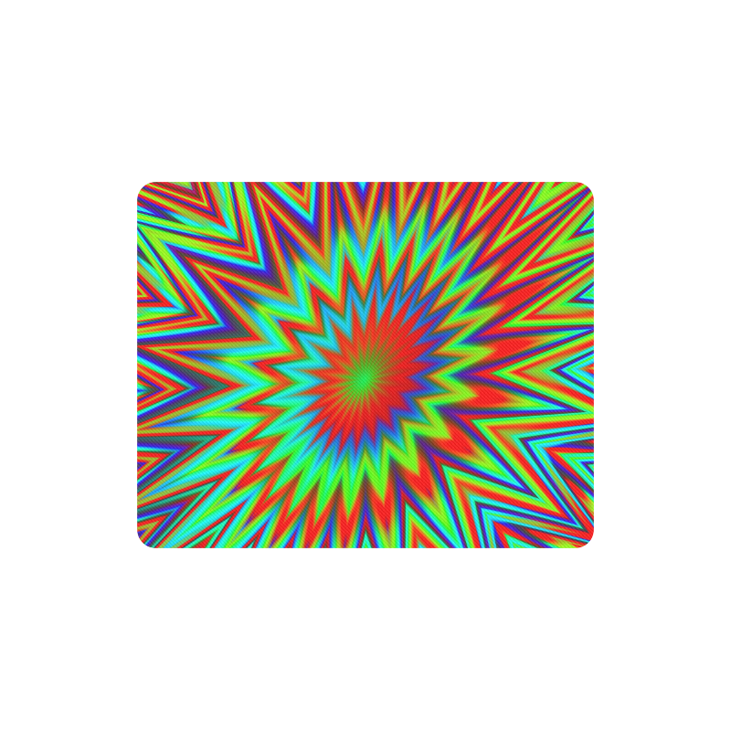 Red Yellow Blue Green Retro Explosion Of Color Rectangle Mousepad