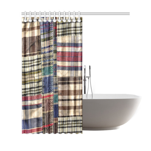 patchwork plaid / tartan Shower Curtain 69"x72"