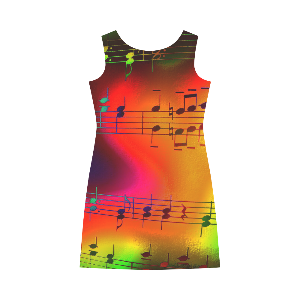 Music, colorful and cheerful C by JamColors Round Collar Dress (D22)