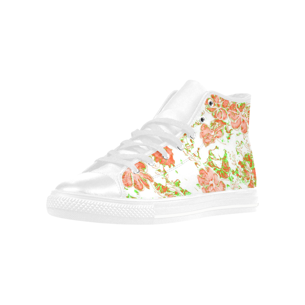 floral dreams 12 D by JamColors Aquila High Top Microfiber Leather Women's Shoes (Model 032)