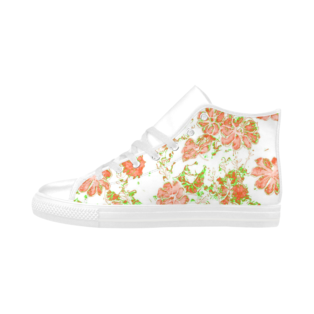 floral dreams 12 D by JamColors Aquila High Top Microfiber Leather Women's Shoes/Large Size (Model 032)